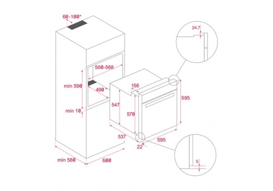Мултифункционална фурна NEO HSB 6460 SS инокс , с 10 функции + CHEF програми