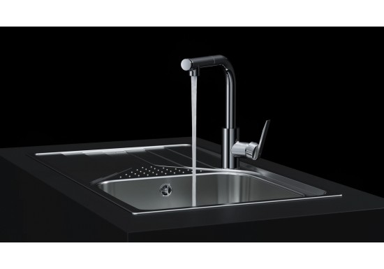Кухненски смесител IN 938 Plus Pull-out, изтеглящ се душ с 2 вида струи на водата, въртящ се чучур, хром