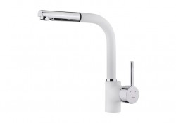 Кухненски смесител Ares 938 Pull-out БЯЛ